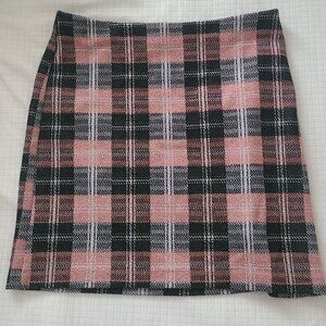 Pink Plaid Mini Skirt
